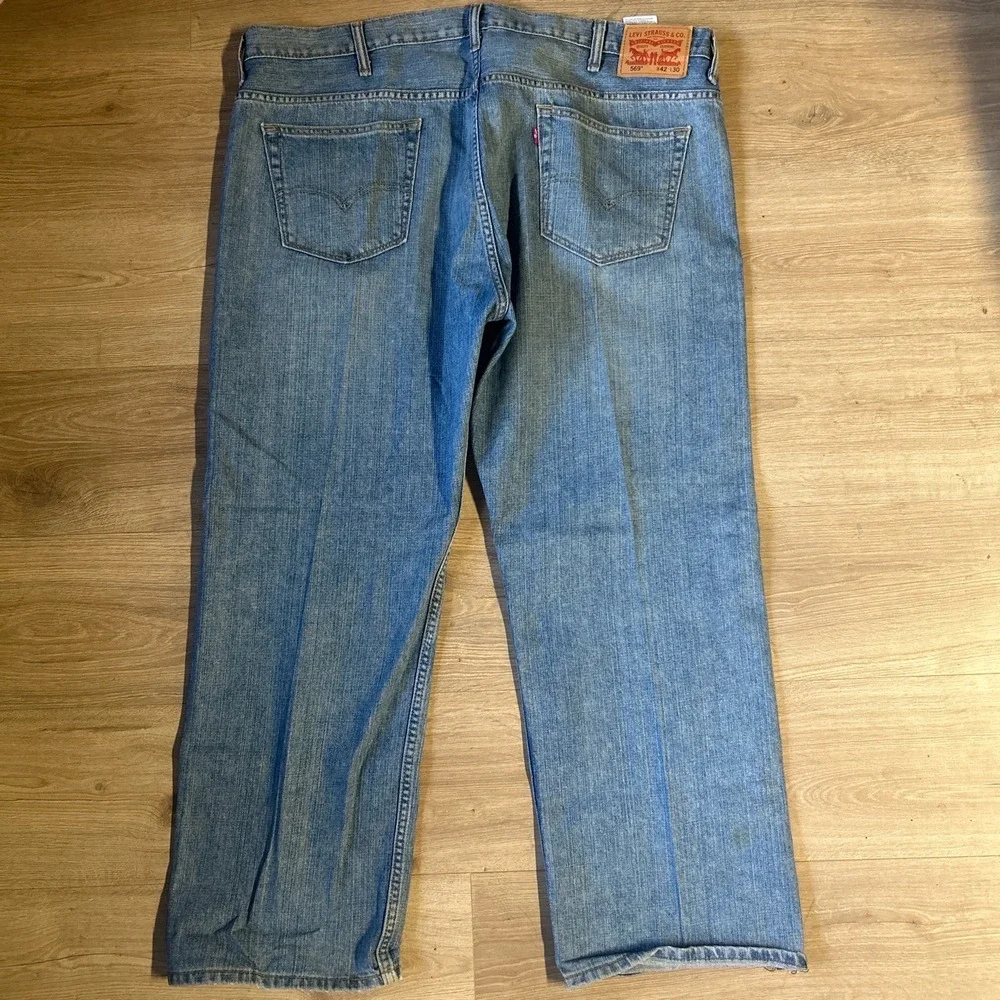 Levis 569 Loose Straight Leg Jeans Mens 42x30 Medium Wash Blue Denim Pants